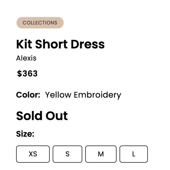 Alexis Kit Dress Short Mini Floral Lace Sleeveless Off The Shoulder Yellow XS - Picture 11 of 12